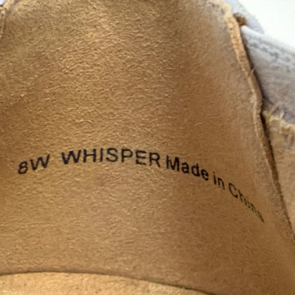 Vionic Whisper Grey Leather‎ Laser Cut Ballet Flats  8W Orthotic Comfort